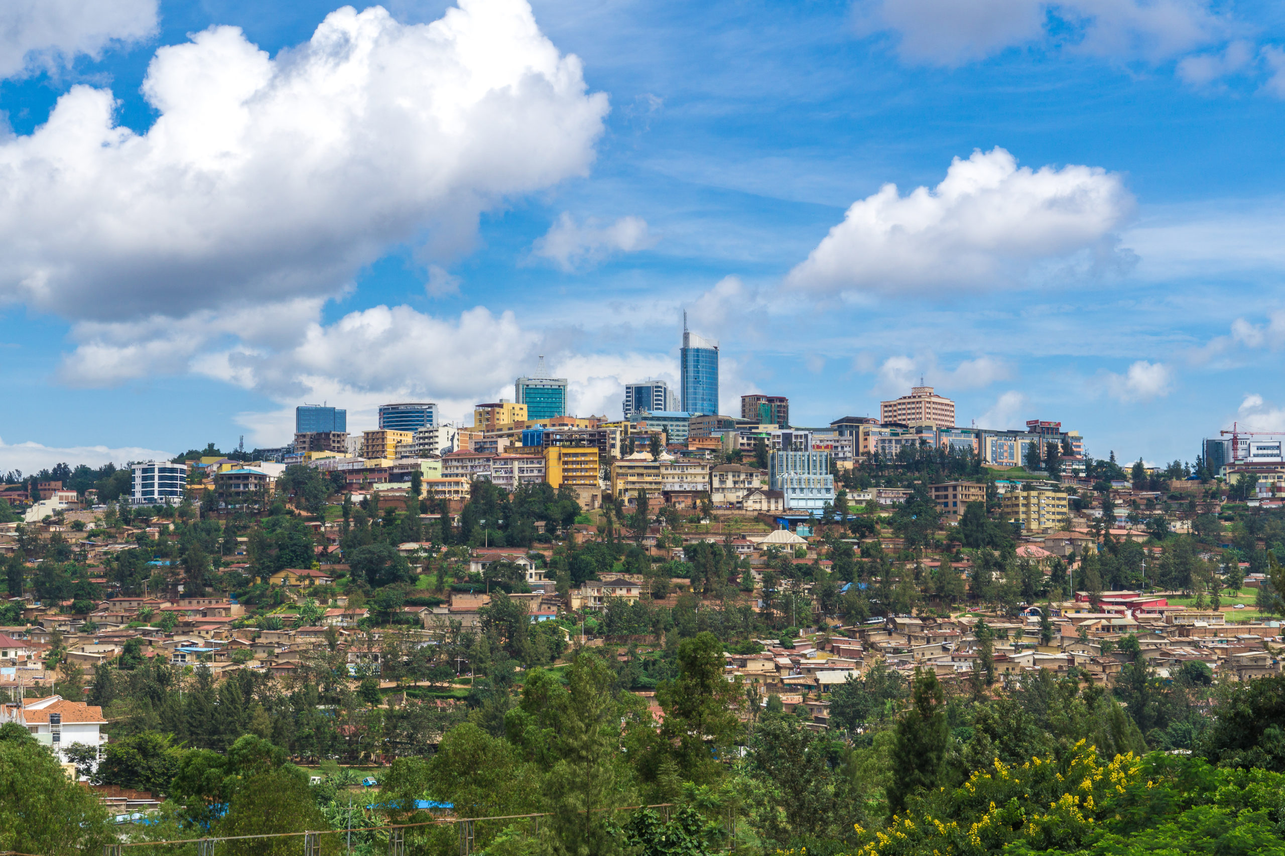 Hillside with buildings in Kigali