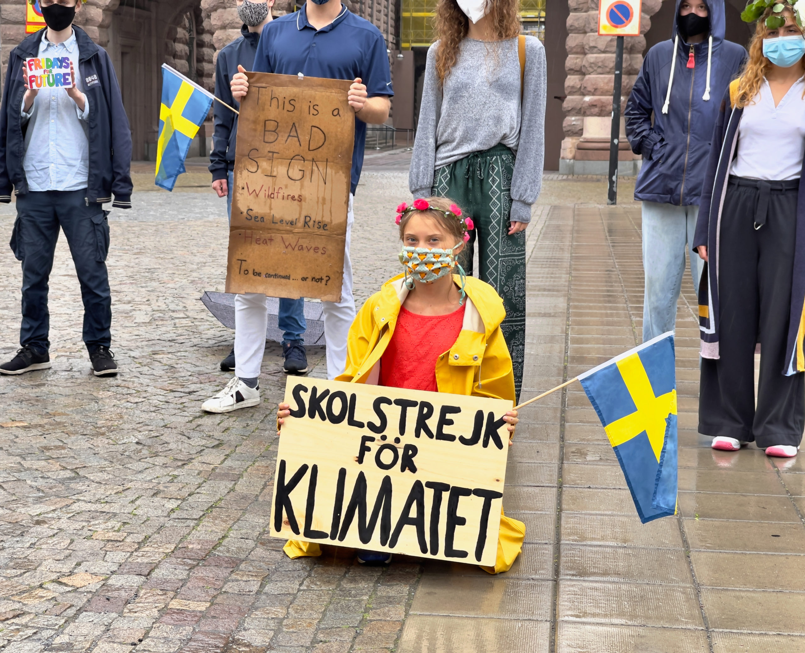 Climate activist Greta Thunberg protests the lack of climate change action from Stockholm